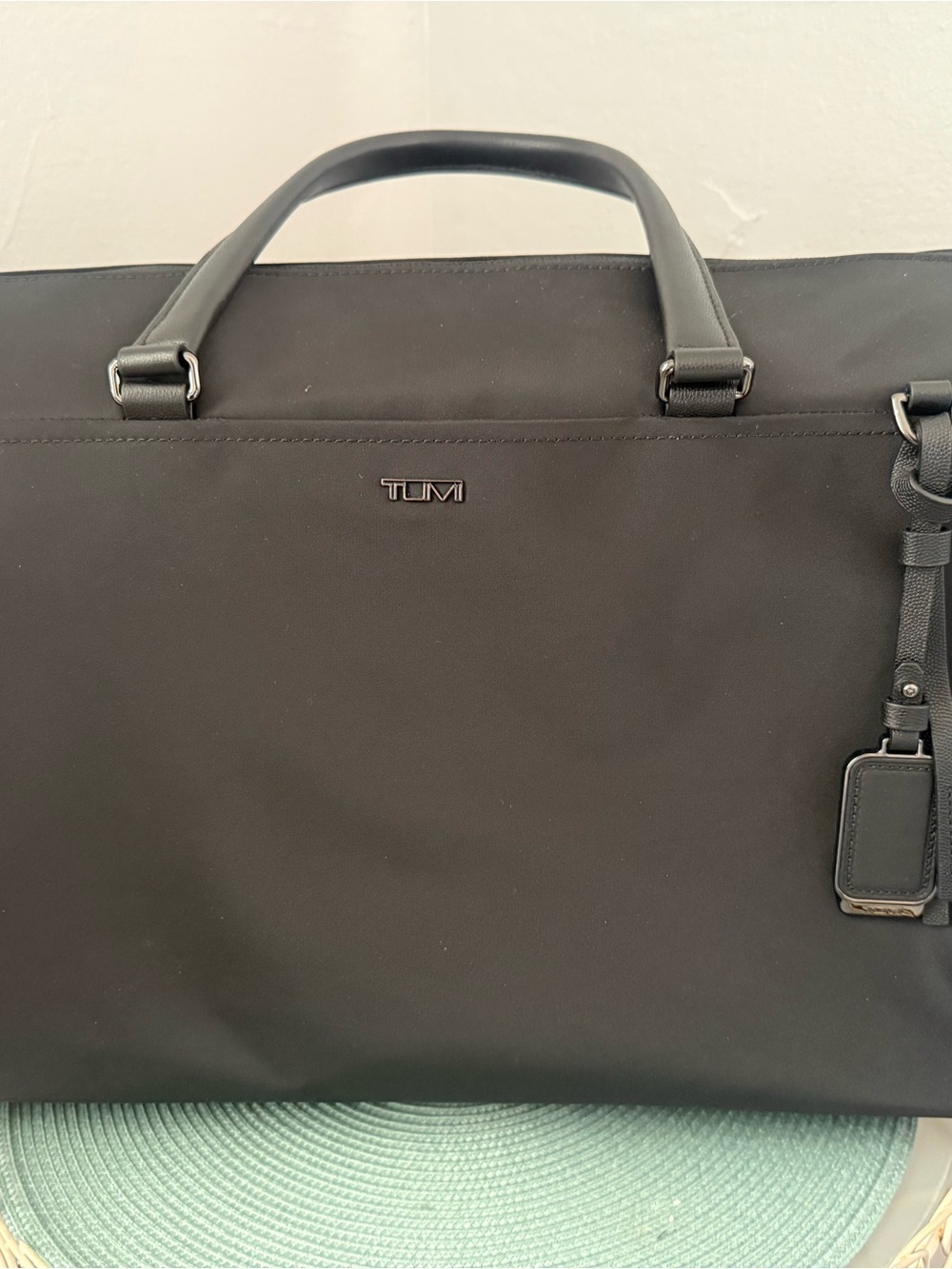 Tumi Black Nylon Duffle with Leather Trim